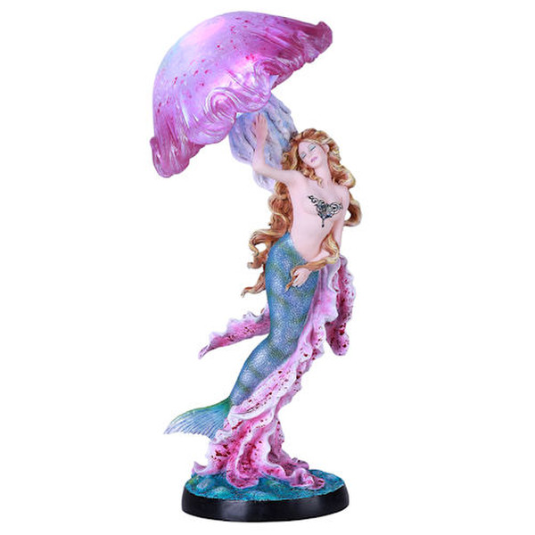 Mermaid with Jellyfish Sculptural Lamp Ocean Siren Sea Statues Sculptures